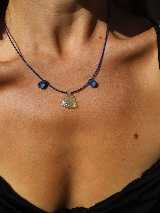 One of the kind - Roman Glass & Lapis Lazuli